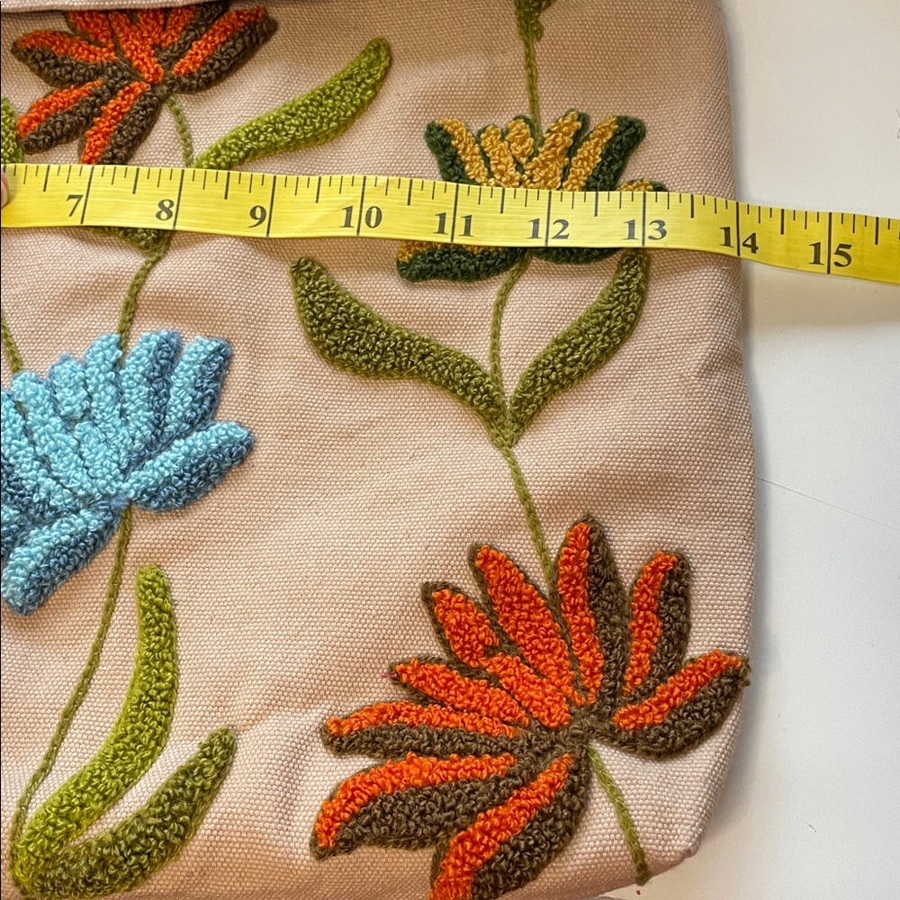 Magnolia Floral Embroidered Shoulder Bag/Purse - Picture 9 of 10